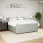 vidaXL Boxspringbett mit Matratze Hellgrau 180x200 cm Samt vidaXL Boxspringbett mit Matratze Hellgrau 180x200 cm Samt