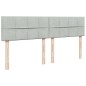 vidaXL Boxspringbett mit Matratze Hellgrau 180x200 cm Samt vidaXL Boxspringbett mit Matratze Hellgrau 180x200 cm Samt