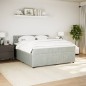 vidaXL Boxspringbett mit Matratze Hellgrau 180x200 cm Samt vidaXL Boxspringbett mit Matratze Hellgrau 180x200 cm Samt