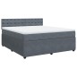 vidaXL Boxspringbett mit Matratze Dunkelgrau 180x200 cm Samt vidaXL Boxspringbett mit Matratze Dunkelgrau 180x200 cm Samt