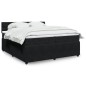 vidaXL Boxspringbett mit Matratze Schwarz 200x200 cm Samt vidaXL Boxspringbett mit Matratze Schwarz 200x200 cm Samt