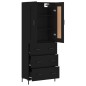 Highboard Schwarz 69,5x34x180 cm Holzwerkstoff Highboard Schwarz 69,5x34x180 cm Holzwerkstoff