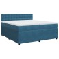 vidaXL Boxspringbett mit Matratze Blau 200x200 cm Samt vidaXL Boxspringbett mit Matratze Blau 200x200 cm Samt