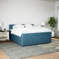 vidaXL Boxspringbett mit Matratze Blau 200x200 cm Samt vidaXL Boxspringbett mit Matratze Blau 200x200 cm Samt
