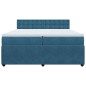 vidaXL Boxspringbett mit Matratze Blau 200x200 cm Samt vidaXL Boxspringbett mit Matratze Blau 200x200 cm Samt