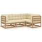 vidaXL 4-tlg. Garten-Lounge-Set mit Kissen Kiefer Massivholz vidaXL 4-tlg. Garten-Lounge-Set mit Kissen Kiefer Massivholz