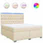 vidaXL Boxspringbett mit Matratze Creme 180x200 cm Stoff vidaXL Boxspringbett mit Matratze Creme 180x200 cm Stoff