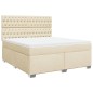 vidaXL Boxspringbett mit Matratze Creme 180x200 cm Stoff vidaXL Boxspringbett mit Matratze Creme 180x200 cm Stoff