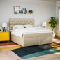 vidaXL Boxspringbett mit Matratze Creme 180x200 cm Stoff vidaXL Boxspringbett mit Matratze Creme 180x200 cm Stoff