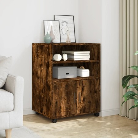 vidaXL Rollschrank Räuchereiche 60x48x81 cm Holzwerkstoff