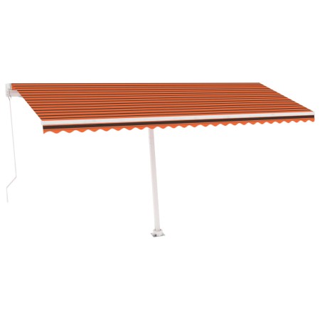 vidaXL Markise Manuell Einziehbar mit LED 500x300 cm Orange Braun