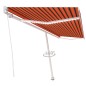vidaXL Markise Manuell Einziehbar mit LED 500x300 cm Orange Braun vidaXL Markise Manuell Einziehbar mit LED 500x300 cm Orange Braun