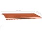 vidaXL Markise Manuell Einziehbar mit LED 500x300 cm Orange Braun vidaXL Markise Manuell Einziehbar mit LED 500x300 cm Orange Braun