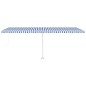 vidaXL Markise Manuell Einziehbar mit LED 600x300 cm Blau Weiß vidaXL Markise Manuell Einziehbar mit LED 600x300 cm Blau Weiß