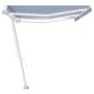 vidaXL Markise Manuell Einziehbar mit LED 600x300 cm Blau Weiß vidaXL Markise Manuell Einziehbar mit LED 600x300 cm Blau Weiß