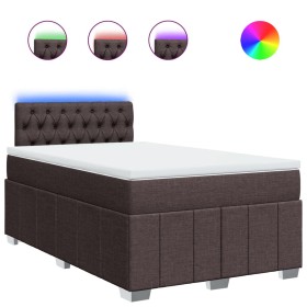 vidaXL Boxspringbett mit Matratze Dunkelbraun 120x200 cm Stoff