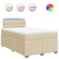 vidaXL Boxspringbett mit Matratze Creme 120x200 cm Stoff vidaXL Boxspringbett mit Matratze Creme 120x200 cm Stoff