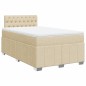 vidaXL Boxspringbett mit Matratze Creme 120x200 cm Stoff vidaXL Boxspringbett mit Matratze Creme 120x200 cm Stoff