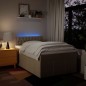 vidaXL Boxspringbett mit Matratze Creme 120x200 cm Stoff vidaXL Boxspringbett mit Matratze Creme 120x200 cm Stoff