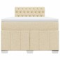 vidaXL Boxspringbett mit Matratze Creme 120x200 cm Stoff vidaXL Boxspringbett mit Matratze Creme 120x200 cm Stoff