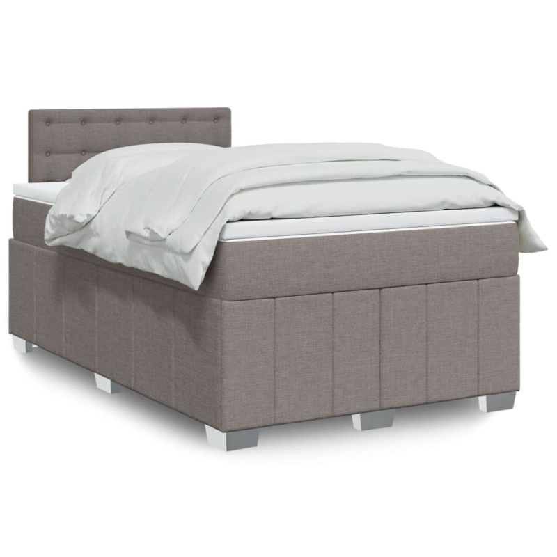 vidaXL Boxspringbett mit Matratze Taupe 120x200 cm Stoff vidaXL Boxspringbett mit Matratze Taupe 120x200 cm Stoff