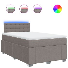 vidaXL Boxspringbett mit Matratze Taupe 120x200 cm Stoff