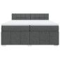 vidaXL Boxspringbett mit Matratze Dunkelgrau 200x200 cm Stoff