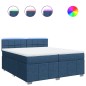 vidaXL Boxspringbett mit Matratze Blau 200x200 cm Stoff vidaXL Boxspringbett mit Matratze Blau 200x200 cm Stoff