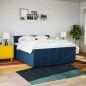 vidaXL Boxspringbett mit Matratze Blau 200x200 cm Stoff vidaXL Boxspringbett mit Matratze Blau 200x200 cm Stoff