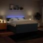 vidaXL Boxspringbett mit Matratze Blau 200x200 cm Stoff vidaXL Boxspringbett mit Matratze Blau 200x200 cm Stoff