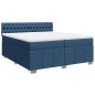 vidaXL Boxspringbett mit Matratze Blau 200x200 cm Stoff vidaXL Boxspringbett mit Matratze Blau 200x200 cm Stoff