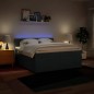 vidaXL Boxspringbett mit Matratze Blau 200x200 cm Stoff vidaXL Boxspringbett mit Matratze Blau 200x200 cm Stoff