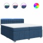 vidaXL Boxspringbett mit Matratze Blau 200x200 cm Stoff vidaXL Boxspringbett mit Matratze Blau 200x200 cm Stoff