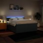 vidaXL Boxspringbett mit Matratze Blau 200x200 cm Stoff vidaXL Boxspringbett mit Matratze Blau 200x200 cm Stoff