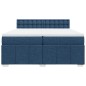 vidaXL Boxspringbett mit Matratze Blau 200x200 cm Stoff vidaXL Boxspringbett mit Matratze Blau 200x200 cm Stoff