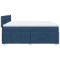 vidaXL Boxspringbett mit Matratze Blau 200x200 cm Stoff vidaXL Boxspringbett mit Matratze Blau 200x200 cm Stoff