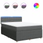 vidaXL Boxspringbett mit Matratze Dunkelgrau 160x200 cm Stoff vidaXL Boxspringbett mit Matratze Dunkelgrau 160x200 cm Stoff