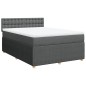 vidaXL Boxspringbett mit Matratze Dunkelgrau 160x200 cm Stoff vidaXL Boxspringbett mit Matratze Dunkelgrau 160x200 cm Stoff