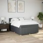 vidaXL Boxspringbett mit Matratze Dunkelgrau 160x200 cm Stoff vidaXL Boxspringbett mit Matratze Dunkelgrau 160x200 cm Stoff