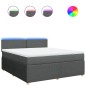 vidaXL Boxspringbett mit Matratze Dunkelgrau 180x200 cm Stoff vidaXL Boxspringbett mit Matratze Dunkelgrau 180x200 cm Stoff