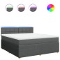 vidaXL Boxspringbett mit Matratze Dunkelgrau 180x200 cm Stoff vidaXL Boxspringbett mit Matratze Dunkelgrau 180x200 cm Stoff