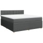 vidaXL Boxspringbett mit Matratze Dunkelgrau 180x200 cm Stoff vidaXL Boxspringbett mit Matratze Dunkelgrau 180x200 cm Stoff