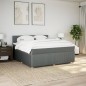 vidaXL Boxspringbett mit Matratze Dunkelgrau 180x200 cm Stoff vidaXL Boxspringbett mit Matratze Dunkelgrau 180x200 cm Stoff