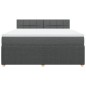 vidaXL Boxspringbett mit Matratze Dunkelgrau 180x200 cm Stoff vidaXL Boxspringbett mit Matratze Dunkelgrau 180x200 cm Stoff