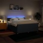 vidaXL Boxspringbett mit Matratze Blau 180x200 cm Stoff vidaXL Boxspringbett mit Matratze Blau 180x200 cm Stoff