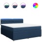 vidaXL Boxspringbett mit Matratze Blau 180x200 cm Stoff