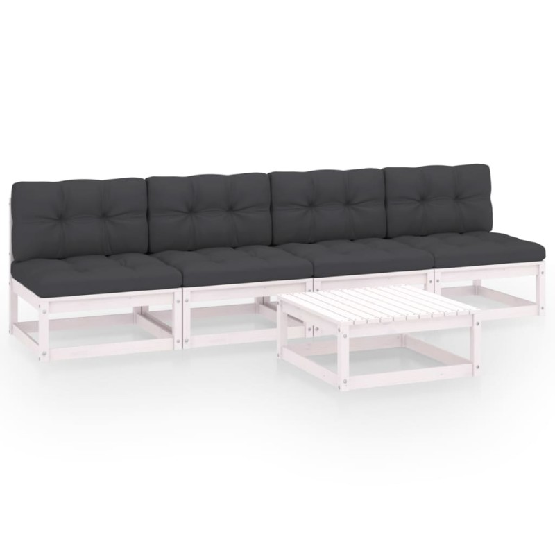 5-tlg. Garten-Lounge-Set mit Kissen Kiefer Massivholz 5-tlg. Garten-Lounge-Set mit Kissen Kiefer Massivholz