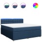 vidaXL Boxspringbett mit Matratze Blau 180x200 cm Stoff vidaXL Boxspringbett mit Matratze Blau 180x200 cm Stoff