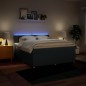 vidaXL Boxspringbett mit Matratze Blau 180x200 cm Stoff vidaXL Boxspringbett mit Matratze Blau 180x200 cm Stoff