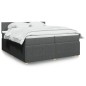 vidaXL Boxspringbett mit Matratze Dunkelgrau 200x200 cm Stoff vidaXL Boxspringbett mit Matratze Dunkelgrau 200x200 cm Stoff